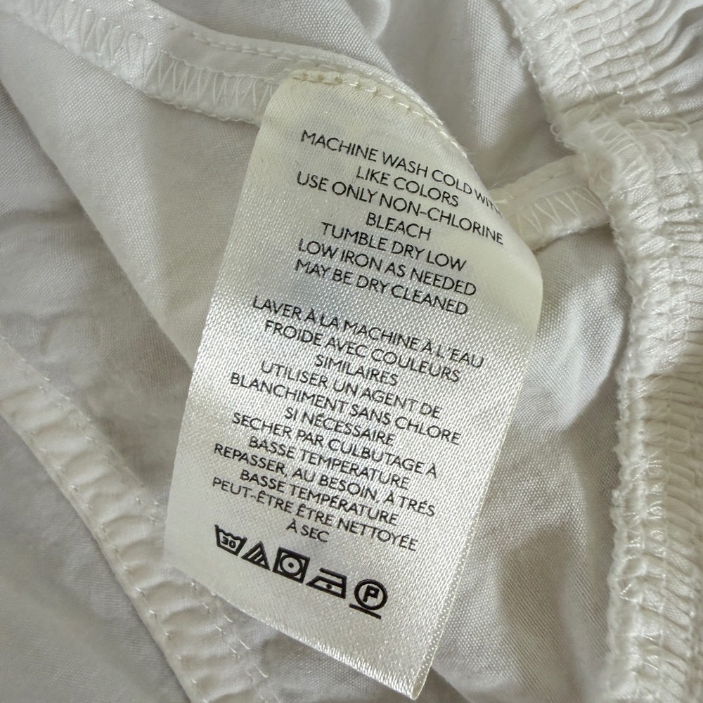 We The Free Bailey Shirt Women XS White Cotton Ruffle Hem Cropped OB2270386 - Picture 13 of 15